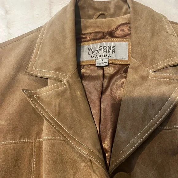 Women's Tan Suede Jacket - Picture 2 of 4